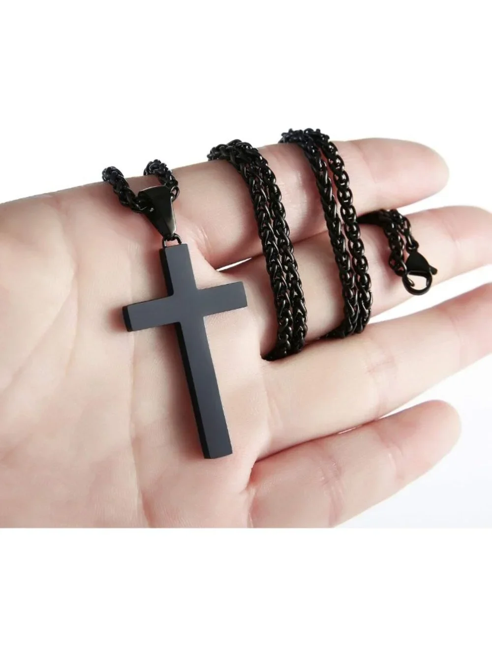 Stylish Stainless Steel Cross Necklace for Men & Boys - Adjustable 16-24